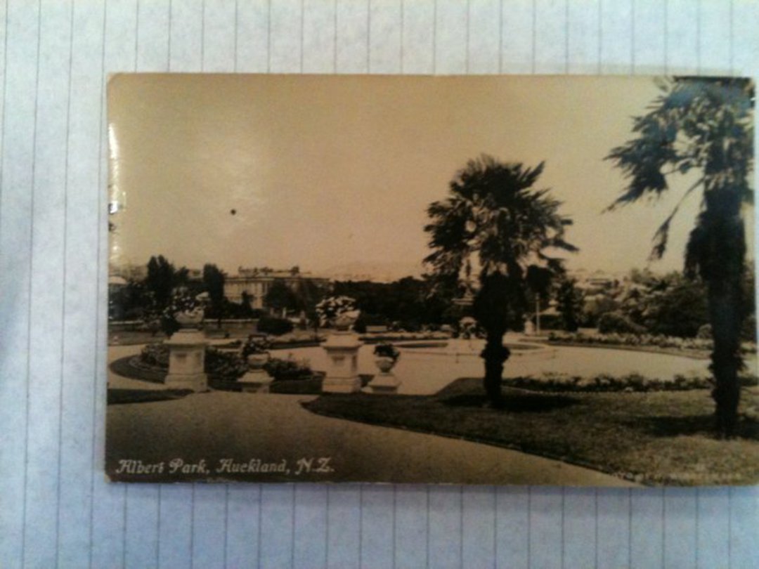 NEW ZEALAND Postcard Real Photograph by Winkelman of Albert Park Auckland. - 45418 - Postcard image 0