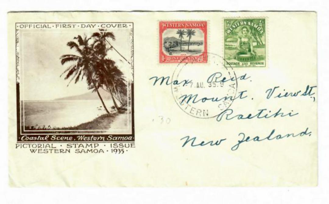 SAMOA 1935 Definitive ½d and 1d on illustrated first day cover. - 32136 - FDC image 0