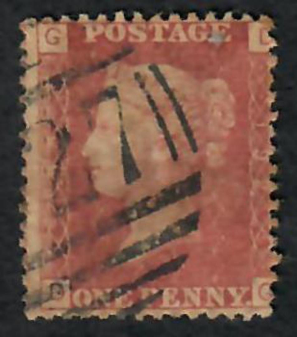 GREAT BRITAIN 1858 1d Red Plate 192. Letters GDDG. - 70192 - Used image 0
