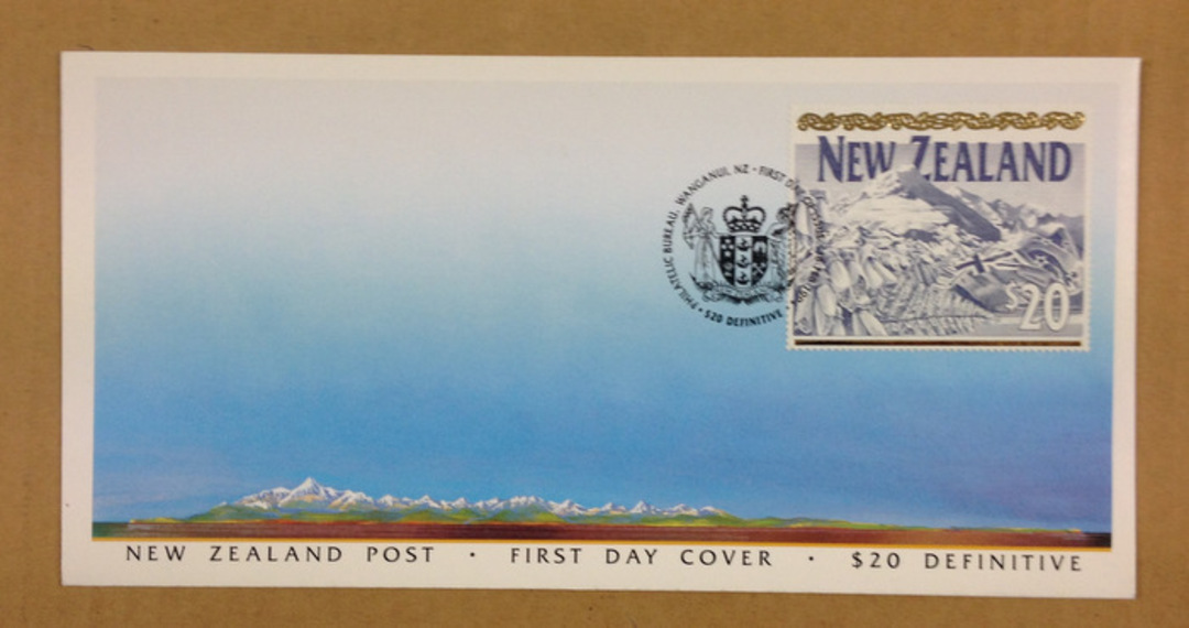 NEW ZEALAND 1994 Definitive $20 Mt Cook on first day cover. - 521141 - FDC image 0