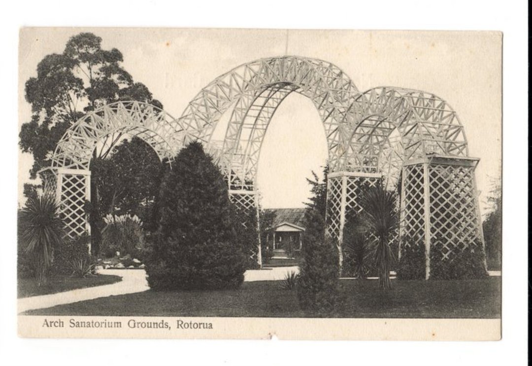 Postcard of the Arch at the Sanitorium Grounds Rotorua. - 46240 - Postcard image 0