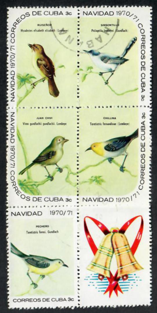 CUBA 1970 Christmas. Birds. Set of 8 in blocks of 4. - 24920 - FU image 0