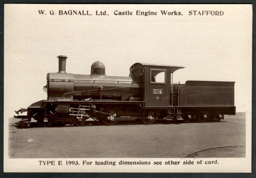 Steam Locomotive Manufacturers W G Bagnall Limited Quote card Type E1993. Fine photograph. - 440693 - Postcard image 0