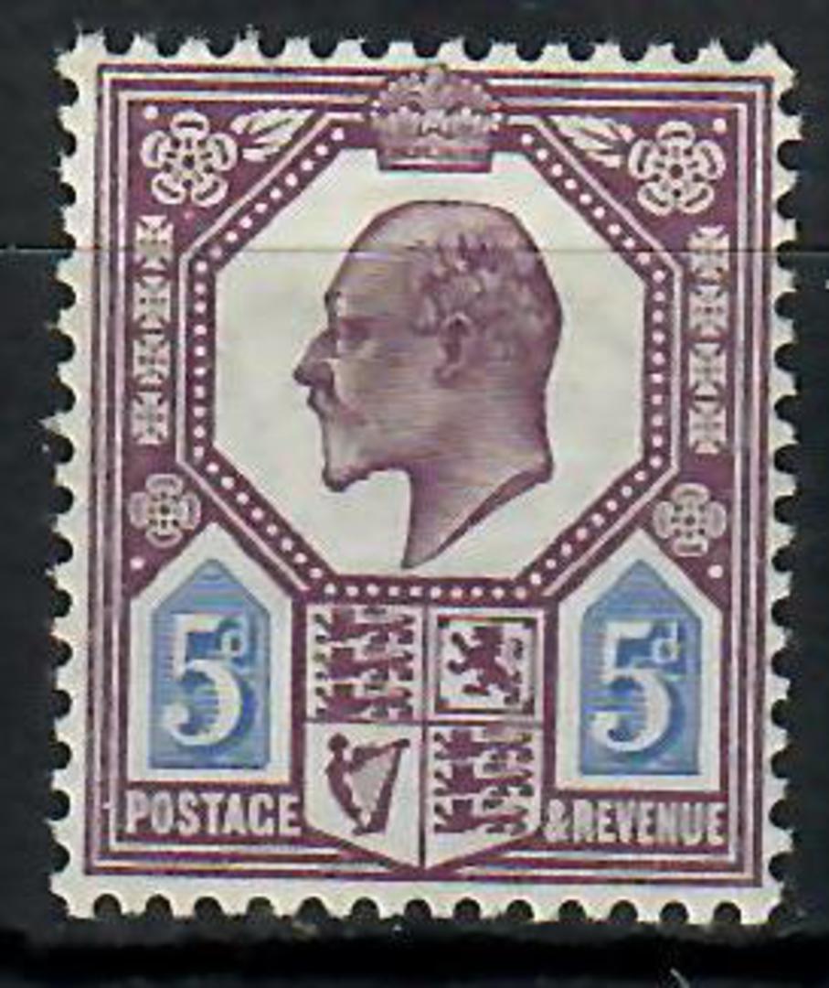 GREAT BRITAIN 1911 Edward 7th 5d Deep dull reddish purple & bright blue. Very light hingemarks.Centred slightly east. - 70592 - image 0