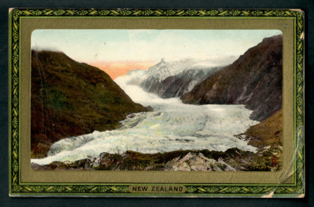 Coloured postcard of Franz Josef Glacier from Sentinel Rock. - 48814 - Postcard image 0