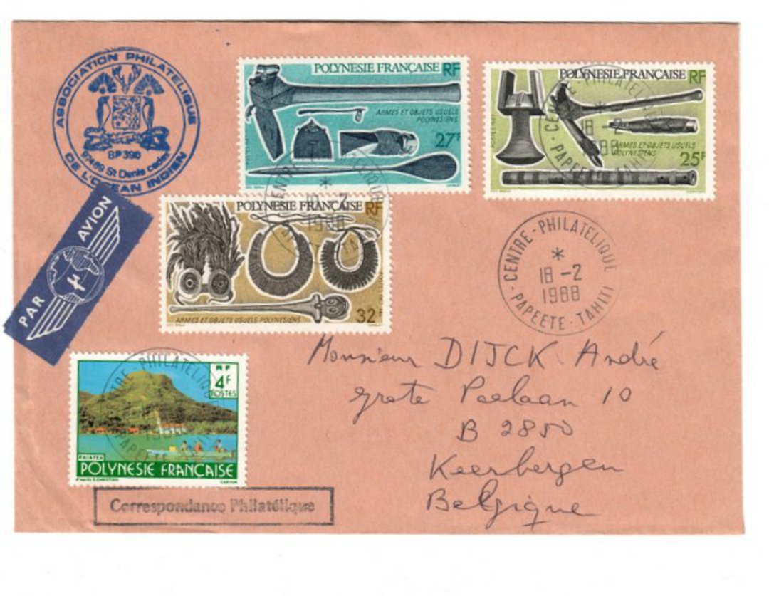 FRENCH POLYNESIA 1988 Airmail Letter from Papeete to France. From Centre Philatelique. - 37552 - PostalHist image 0