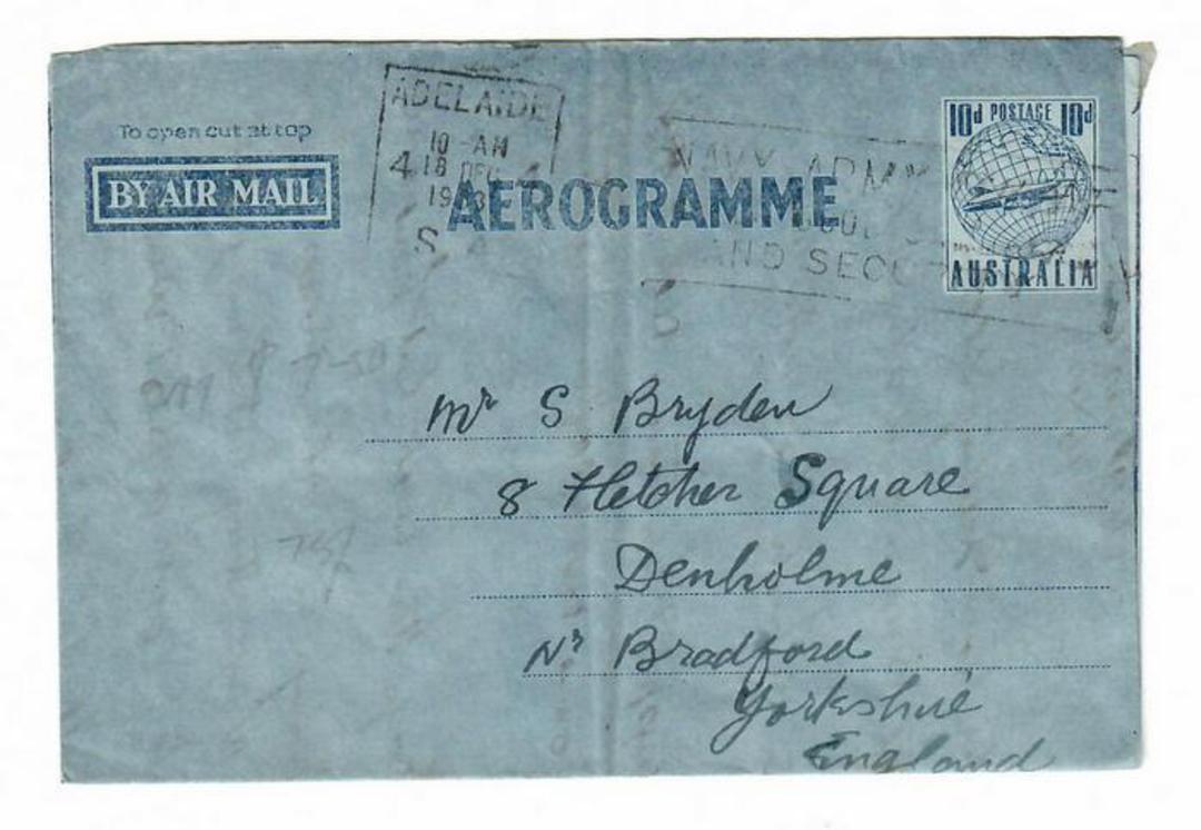 AUSTRALIA 1953 Aerogramme to England. TB Greetings Seal on the reverse. - 32021 - PostalHist image 0
