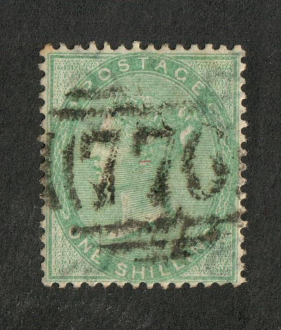 GREAT BRITAIN 1856 1/- Deep Green. Good perfs. Postmark 776 . Well centred. Scarce stamp. - 70409 - FU image 0