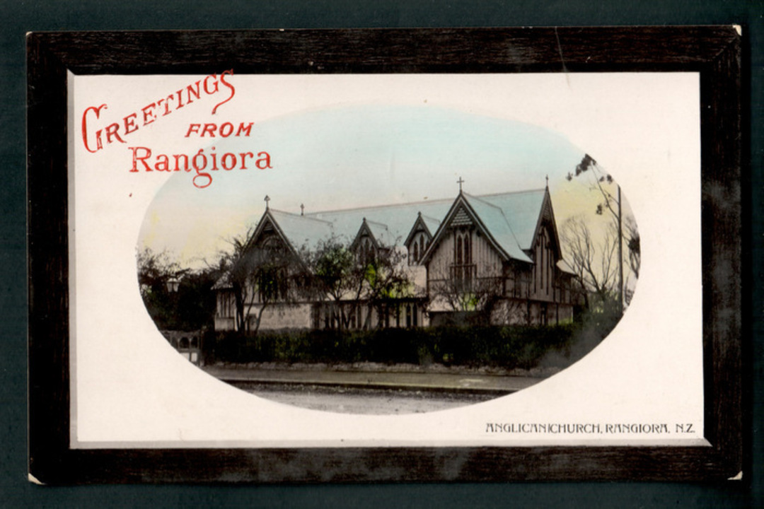 Coloured postcard of Anglican Church Rangiora. - 48266 - Postcard image 0