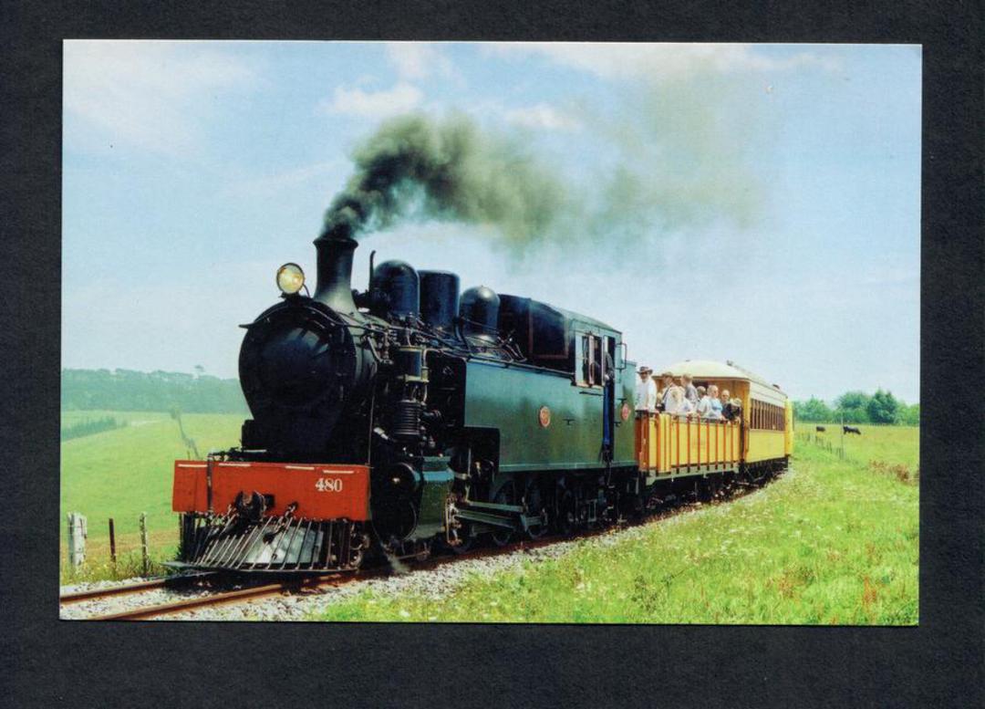 Coloured postcard of Glenbrook Vintage Railway Ww480 climbing steep gradient - 49925 - Postcard image 0