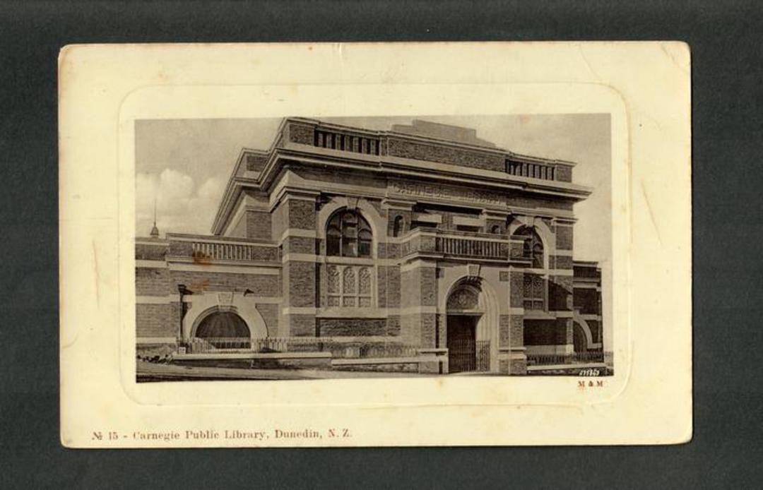 Real Photograph by Muir & Moodie of Carnegie Public Library Dunedin. - 249104 - Postcard image 0