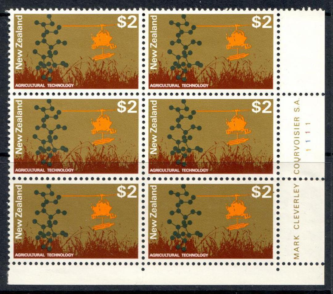 NEW ZEALAND 1970 Pictorial $2 Agriculture. Plate Block 1111. - 15029 - UHM image 0