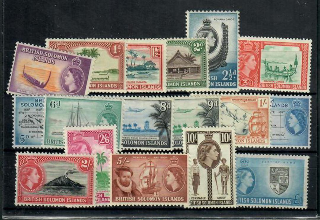 SOLOMON ISLANDS 1956 Elizabeth 2nd Definitives. Set of 17. - 20051 - LHM image 0