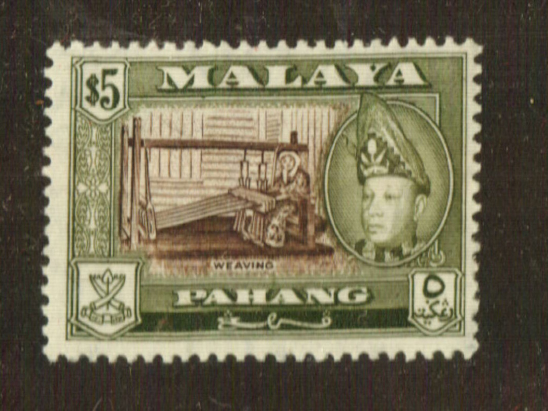 PAHANG 1957 Definitive $5 Brown and Bronze-Green. Perf 13x12½. - 71969 - UHM image 0