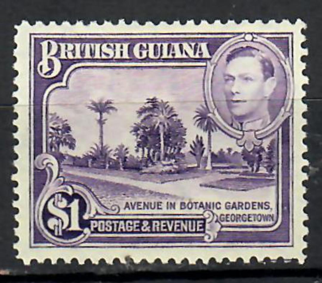 BRITISH GUIANA 1938 Geo 6th $1 Bright Violet. Hinge mark almost invisible. - 70849 - LHM image 0