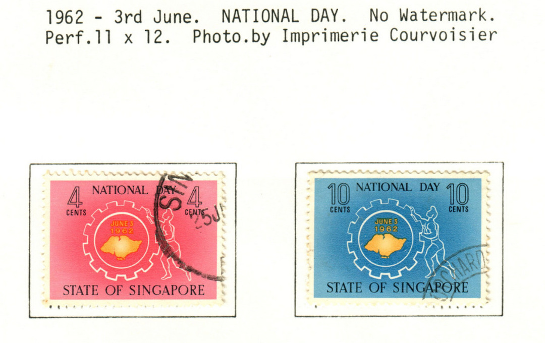 SINGAPORE 1962 National Day. Set of 2. - 59526 - VFU image 0