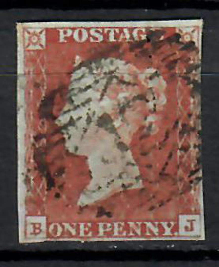 GREAT BRITAIN 1841 1d Red. Letters BJ. With recut B and squared  foot J. Nice postmark. - 70606 - Used image 0