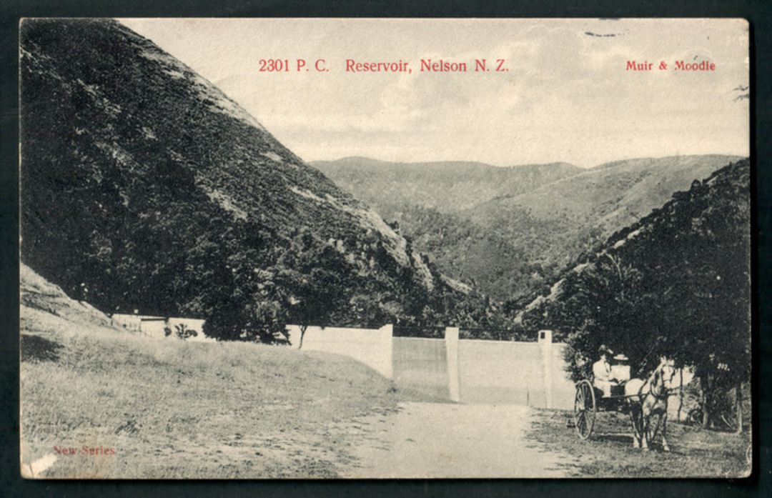Postcard by Muir & Moodie of The Reservoir Nelson. - 48636 - Postcard image 0