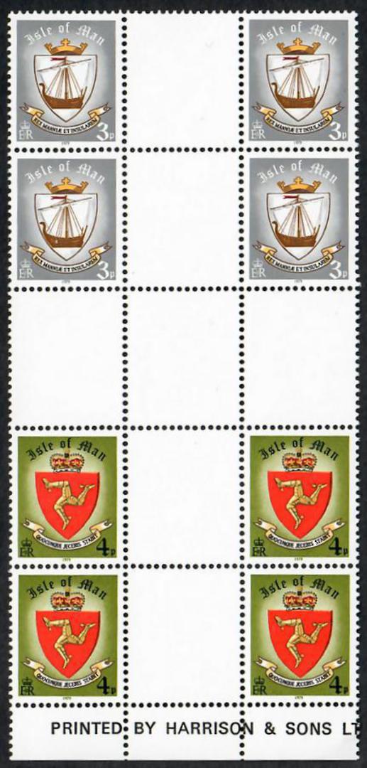 ISLE OF MAN 1979 Millennium of Tynewald. Block of 4 gutter pairs 3p and 4p. - 23279 - UHM image 0