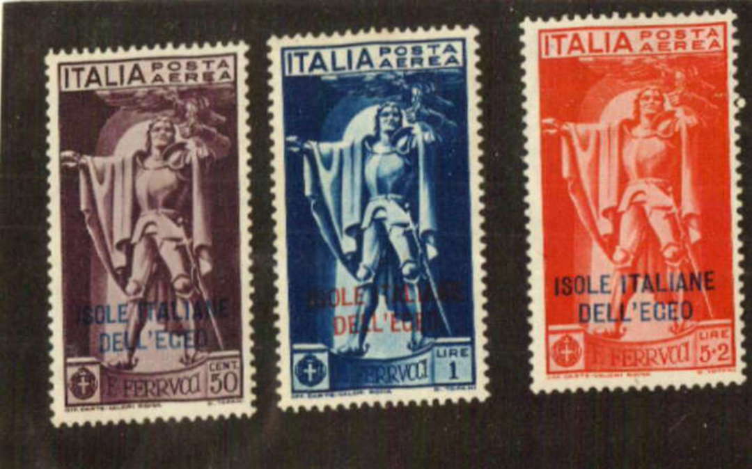 DODECANESE ISLANDS 1930 Ferrucci airs of Italy overprinted. Set of 3  in perfectly fresh condition. - 71125 - UHM image 0
