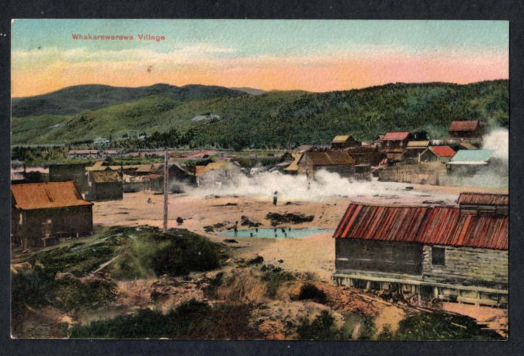 Coloured postcard of Whakarewarewa. - 245981 - Postcard image 0