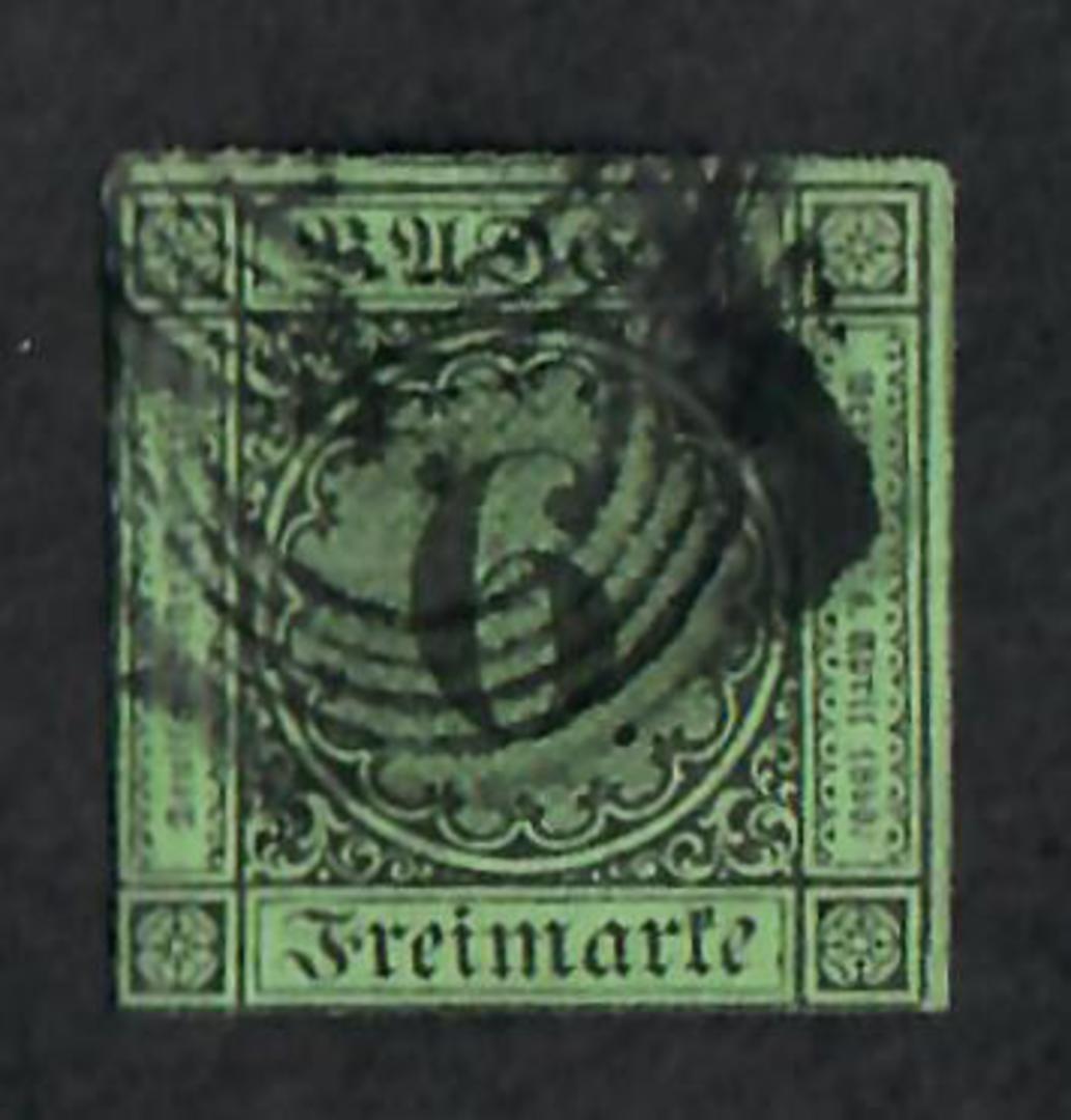 BADEN 1851 Definitive 6k on Blue-Green. Four good margins. - 75449 - Used image 0