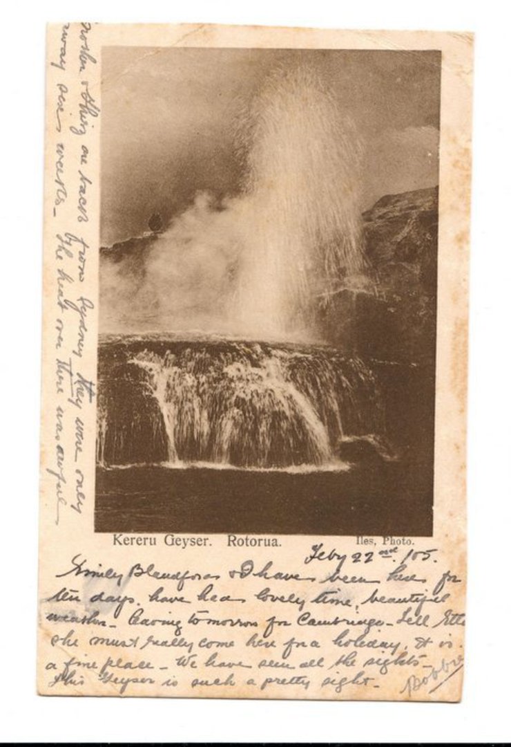 Early Undivided Postcard of Kereru Geyser Rotorua. - 46043 - Postcard image 0
