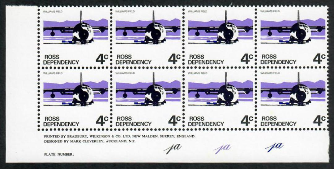 ROSS DEPENDENCY 1972 Pictorials. Original issue on Cream Chalky Paper with Shiney Gum-Arabic. Set of 6 in Plate Blocks. All Plat image 5