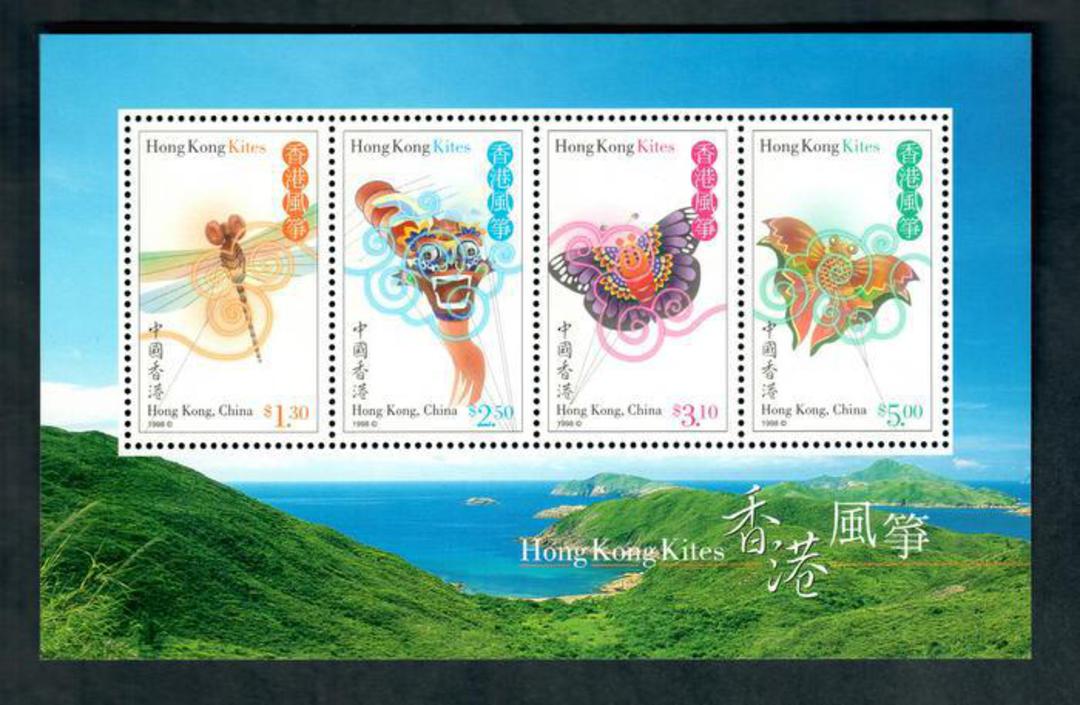 HONG KONG CHINA 1998 Kites. Set of 4 and miniature sheet. - 50263 - UHM image 0