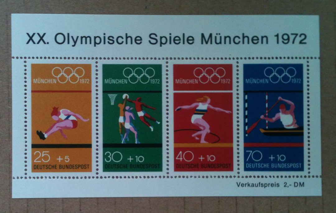 WEST GERMANY 1972 Olympics Seventh series. Miniature sheet. - 51764 - UHM image 0