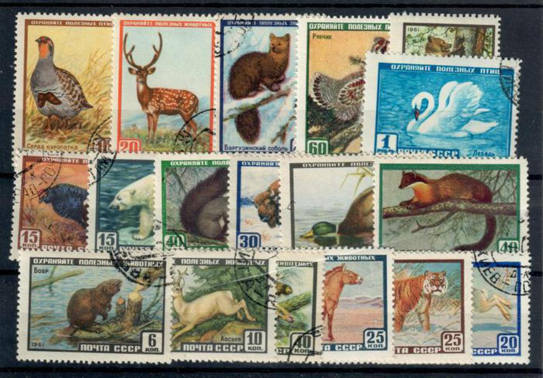 RUSSIA 1957 Wildlife. Set of 18. Includes the three values issued in 1961. - 21327 - FU image 0
