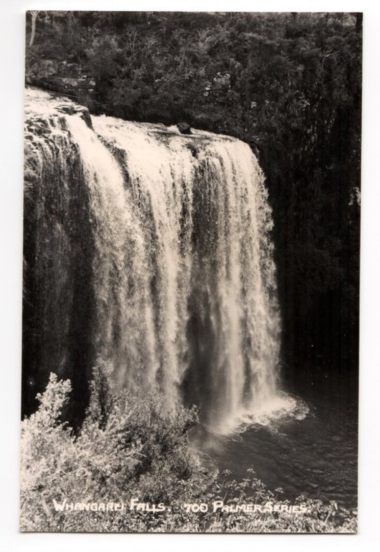 Real Photograph by T G Palmer & Son of Whangarei Falls. - 44985 - Postcard image 0