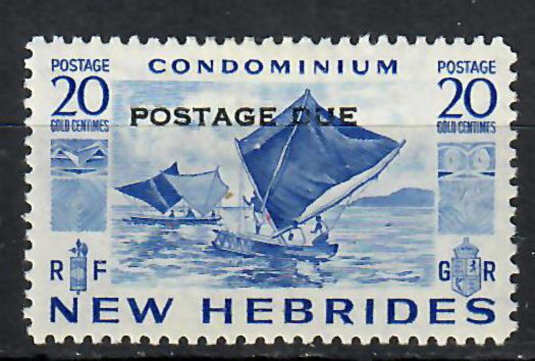 NEW HEBRIDES 1953 Postage due 20c Ultramarine. Hinge remains. - 70717 - Mint image 0