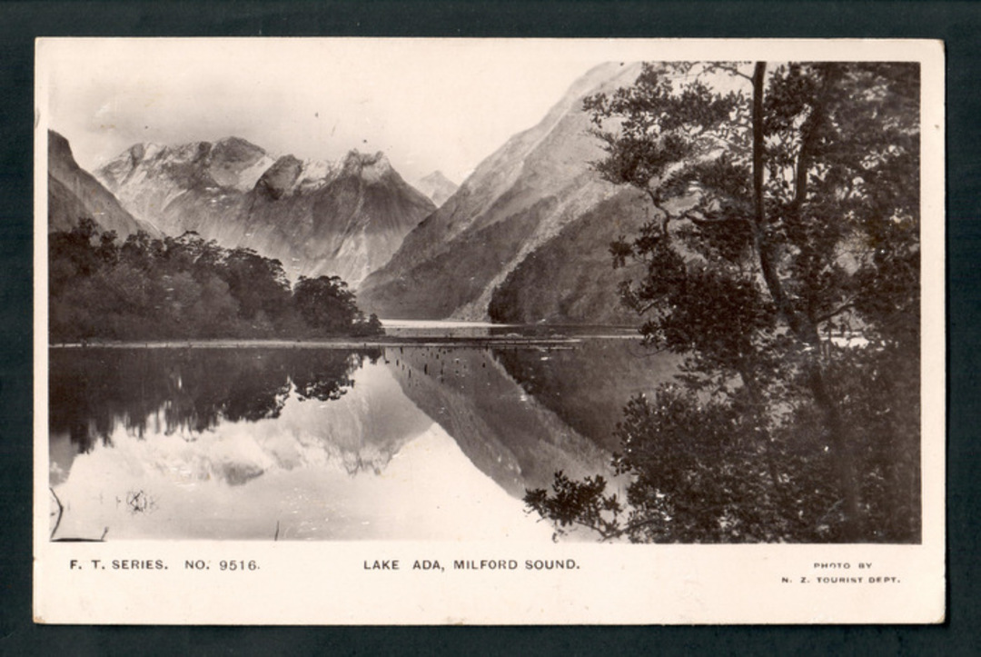 Real Photograph of Lake Ada Milford Sound. Nice B class OTAUTAU. - 249808 - Postcard image 0