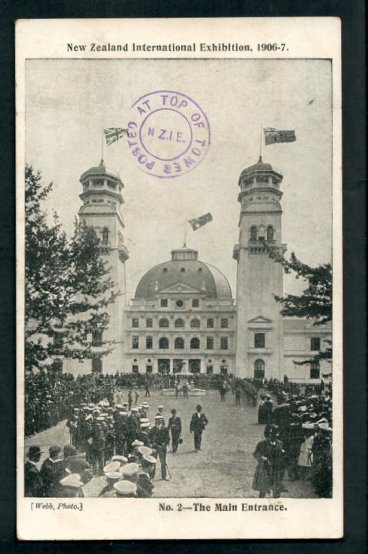 NEW ZEALAND 1906 Postcard of Christchurch Exhibition. The Main Entrance. Photo by Webb. Published by Smith and Anthony. - 248321 image 0
