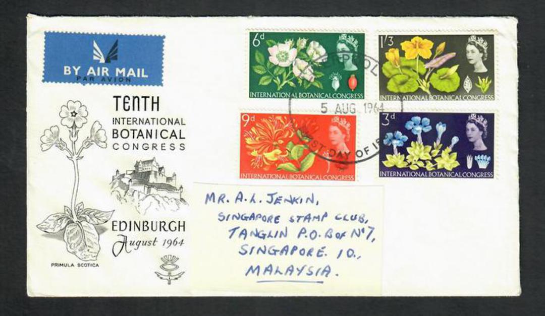 GREAT BRITAIN 1964 International Botannical Congress. Set of 4 on illustrated first day cover. - 31801 - FDC image 0