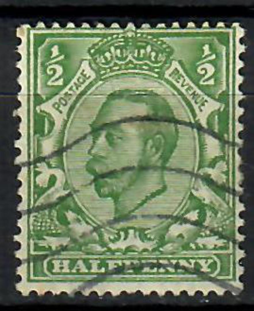 GREAT BRITAIN 1912 George 5th  .1/2d Green. Different shade to #70570. Commercial cancel. - 70571 - Used image 0