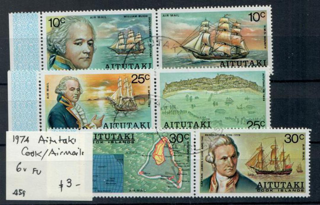 AITUTAKI 1974 Discovery of Aitutaki by William Bligh. First series. Set of 6 in joined pairs. image 0