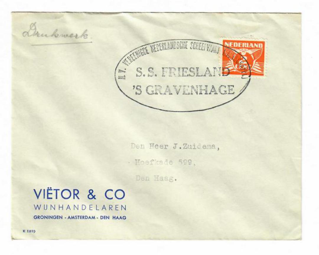 NETHERLANDS Paquebot. "Postmark" " S.S. FRIESLAND 'S GRAVENHAGE". - 30435 - PostalHist image 0