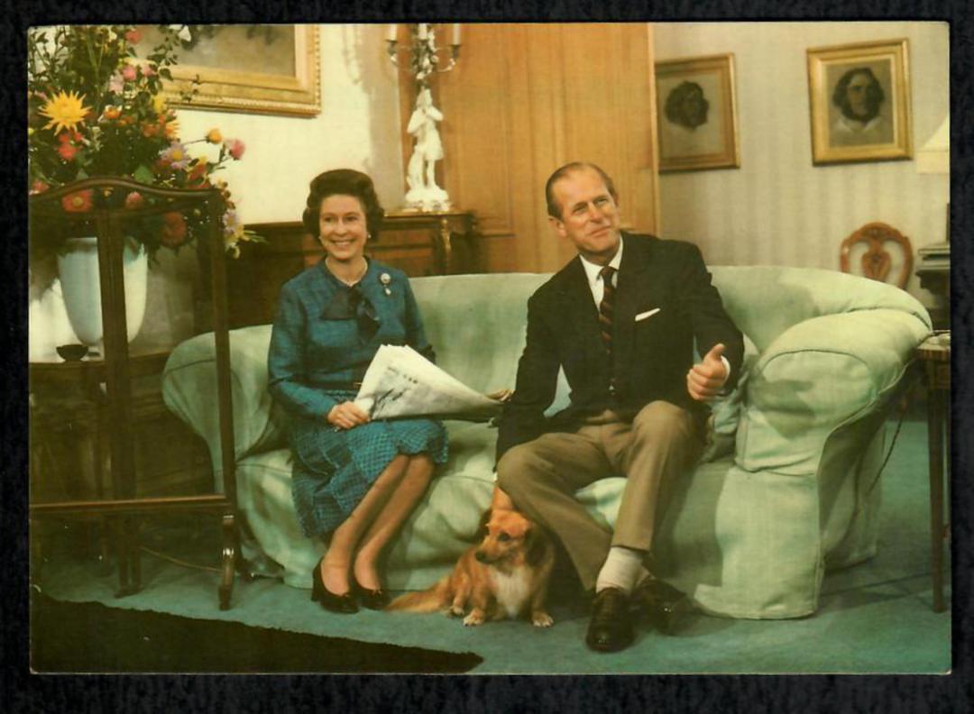 Modern Coloured Postcard of the Queen Prince Philip and one of those Corgis. - 444944 - Postcard image 0