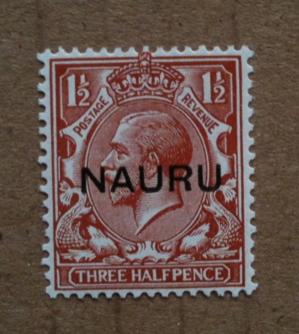 NAURU 1923 Geo 5th Definitive 1½d Brown. Overprint 13½mm long. - 74205 - UHM image 0
