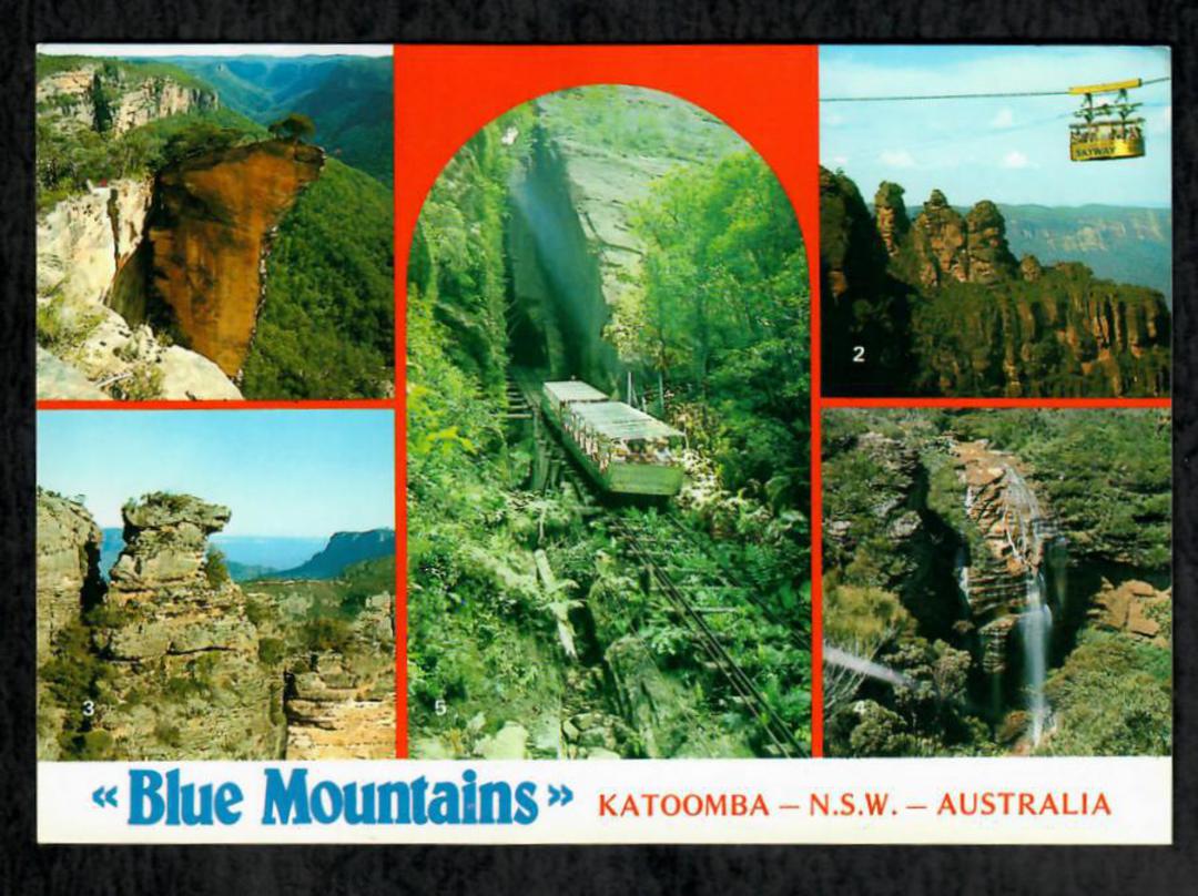 AUSTRALIA Modern Coloured Postcard of Blue Mountains including Railway. - 444933 - Postcard image 0