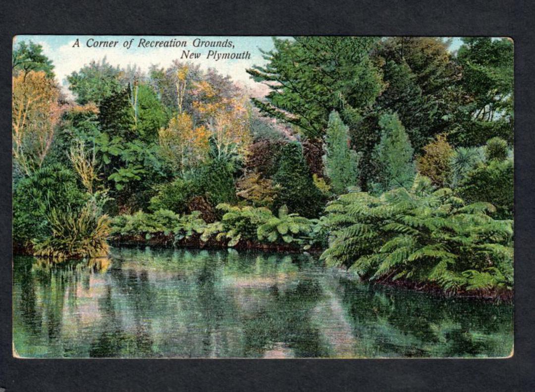 Coloured postcard of A Corner of the Recreation Grounds New Plymouth. - 46964 - Postcard image 0