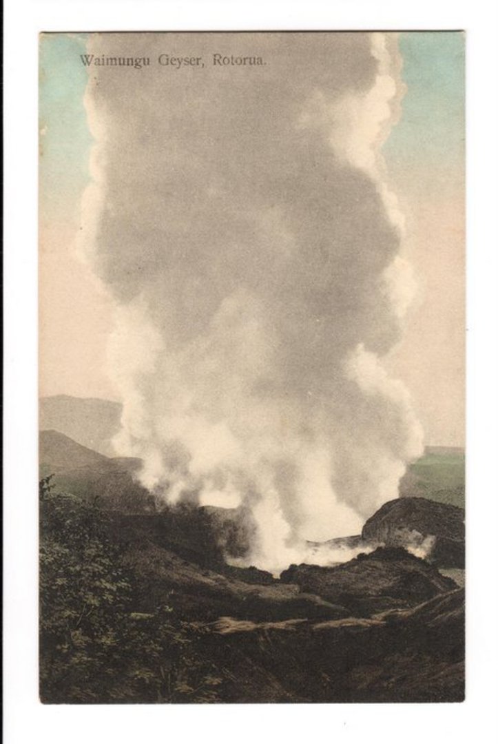 Tinted Postcard of Waimangu Geyser. - 46088 - Postcard image 0