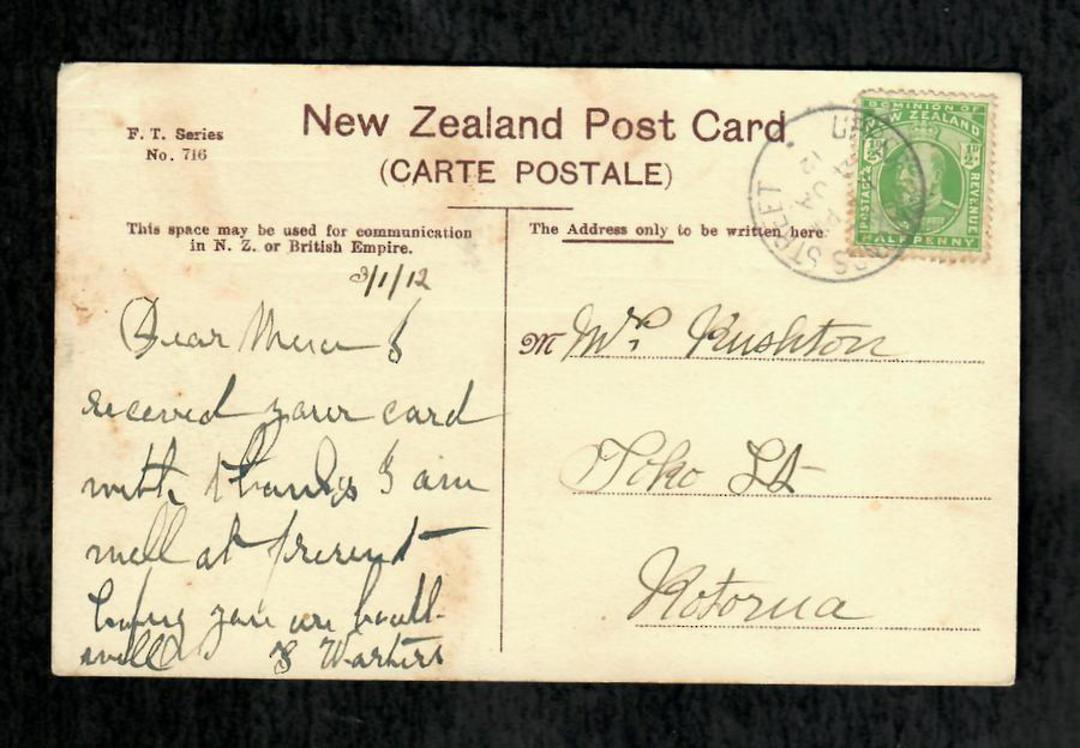NEW ZEALAND Postmark Auckland UPPER SYMONDS STREET. B class cancel 1912 on postcard. - 69395 - Postmark image 1