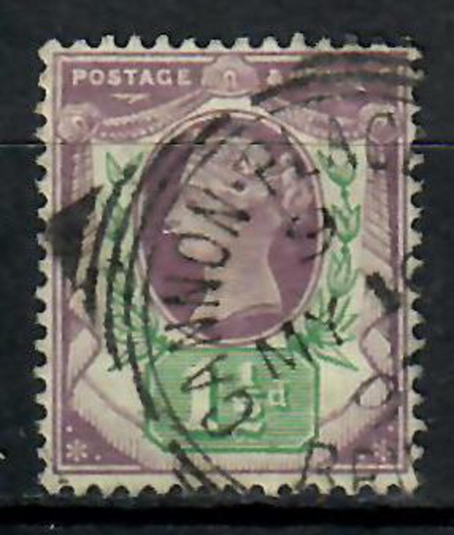 GREAT BRITAIN 1887 Victoria 1st Definitive 1½d  Dull Purple & Pale Green. Part squared circle cancel CANNON PLACE. - 70593 - Use image 0