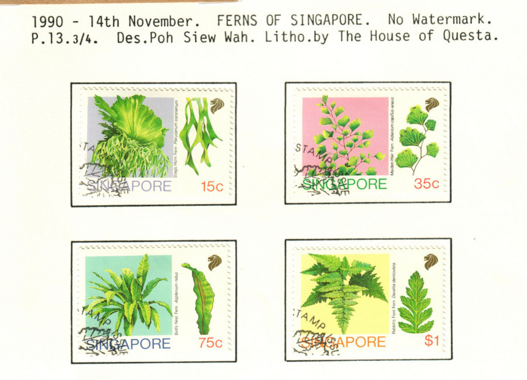 SINGAPORE 1990 Ferns. Set of 4. - 59636 - VFU image 0