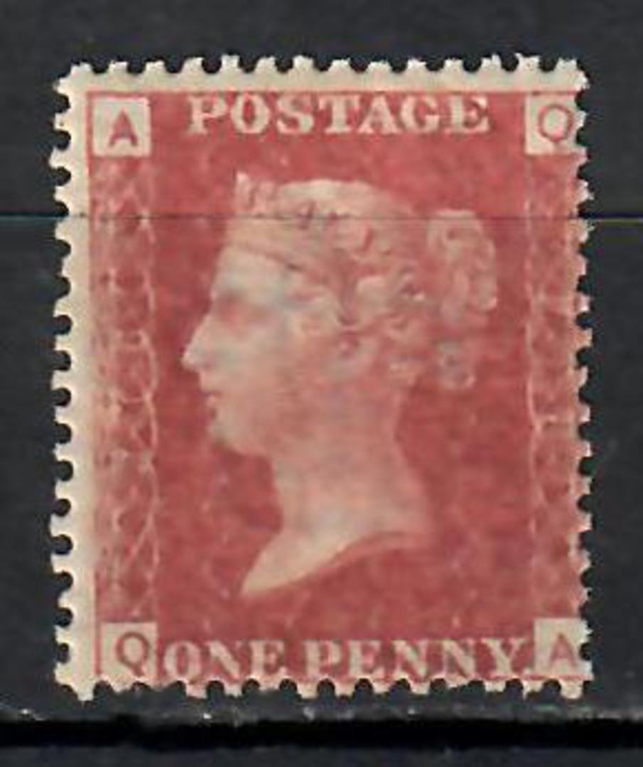 GREAT BRITAIN 1858 1d Red. Plate 106. Letters AQQA. Centered south east. Gum poor therefore MNG. - 74432 - MNG image 0