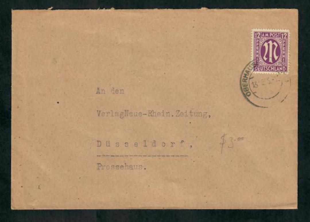 GERMANY Allied Occupation 1945 Nice cover from British and American Zone to Dusseldorf. There is no postal zone marking. - 31327 image 0