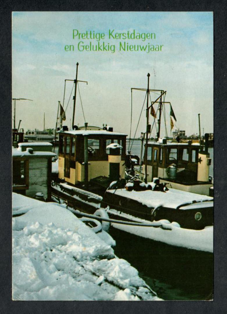 HOLLAND Modern Coloured Postcard of Fishing Boats in Port. - 40202 - Postcard image 0